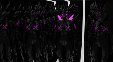 anthro armwear clothing female group latex machine storage_room nocturnalfuzz warfaremachine_(modeler) bandai_namco digimon android canid digimon_(species) mammal renamon robot 3d_(artwork) absurd_res blender_(artwork) digital_media_(artwork) hi_res