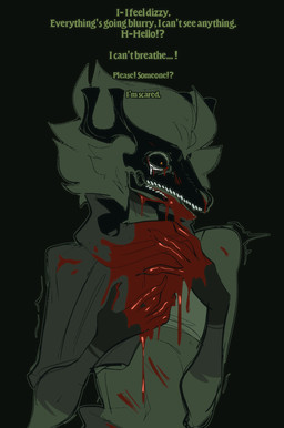 anthro blood blood_from_mouth blood_in_mouth bodily_fluids deer_skull dialogue solo text conditional_dnp welwraith wicker_(welwraith) deer mammal 2026 digital_drawing_(artwork) digital_media_(artwork) english_text hi_res
