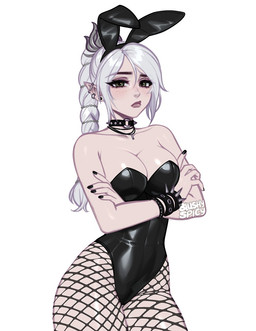 alternative_fashion bracelet breasts bunny_costume clothing collar costume crossed_arms ear_piercing ear_ring ear_stud eyebrows eyelashes fake_ears fake_rabbit_ears female fishnet_clothing fishnet_legwear fishnet_pantyhose freckled_face freckles glistening glistening_breasts goth green_eyes humanoid_pointy_ears jewelry legwear leotard long_eyelashes not_furry pantyhose piercing pointy_ears ring_piercing solo spiked_bracelet spiked_collar spikes blushy_pixy baldur's_gate baldur's_gate_3 larian_studios shadowheart_(baldur's_gate) elf humanoid 2025 hi_res