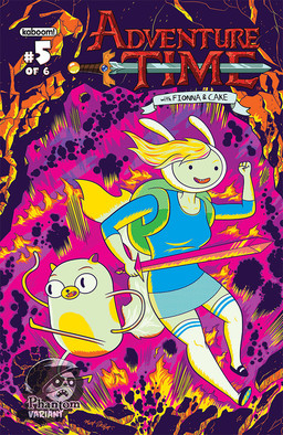 anthro backpack blonde_hair bottomwear clothed clothing duo explosion female fire hair melee_weapon skirt smile sword tail title toony weapon matt_talbot adventure_time adventure_time_(kaboom!) adventure_time_with_fionna_&_cake cartoon_network fionna_and_cake_(franchise) cake_the_cat fionna_the_human domestic_cat felid feline felis human mammal official_art
