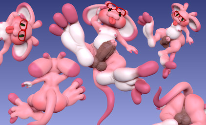 3_toes anus backsack balls belly big_balls big_butt big_feet big_penis black_eyes blue_background blush butt chubby_cheeks erection eyewear feet foot_focus foreskin genitals glasses gradient_background huge_feet humanoid_genitalia humanoid_penis hyper hyper_feet male multiple_angles nipples nude outie penis perineum pink_body pink_skin plantigrade simple_background solo toes tongue tongue_out vein veiny_penis yowesephth mammal 2018 3d_(artwork) aliasing digital_media_(artwork) zbrush_(artwork)