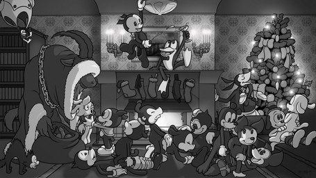 2_horns ambiguous_gender ambiguous_penetration anal anal_beads anal_penetration anthro bag beak beard biped black_eyes bodily_fluids bottomless bottomwear bottomwear_down bovid_horn bow_tie breasts caprine_horn christmas_clothing christmas_tree clothed clothing cowgirl_position cum cum_collecting cumshot dildo double_penetration ejaculation erection extreme_size_difference eyes_closed facial_hair fellatio female female_penetrated feral fireplace footwear from_front_position furniture genital_fluids genitals goat_horn group group_sex hand_on_head hanging_by_arms holding_object holidays horn interspecies looking_at_another looking_at_object looking_at_partner looking_back looking_back_at_another looking_back_at_partner looking_pleasured lying lying_on_sofa male male/female male/male male_penetrated male_penetrating male_penetrating_female male_penetrating_male masturbation micro on_back on_bottom on_sofa on_top open_mouth open_smile oral orgy pants pants_down parachute parachuting partially_clothed penetration penile penile_masturbation penile_penetration penis penis_in_ass penis_in_vagina plant quadruped sex sex_doll sex_toy shirt shirt_only size_difference small_breasts smile sofa spitroast standing threesome tongue toony topwear topwear_only tree vaginal vaginal_penetration young young_anthro young_female young_male young_on_young minum betty_boop_(series) christmas krazy_kat_(comic) looney_tunes paramount_pictures warner_brothers bimbo_the_dog buster_bear flip_the_frog krampus krazy_kat porky_pig amphibian avian bird bovid canid canine canis caprine domestic_cat domestic_dog domestic_pig felid feline felis fox frog goat kangaroo macropod mammal marsupial suid suine sus_(pig) 16:9 2025 absurd_res crossover greyscale hi_res monochrome widescreen