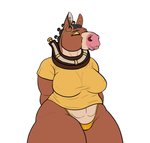 anthro big_breasts bikini bikini_bottom breasts camel_toe clothing collar ear_piercing ear_ring facial_piercing female lip_piercing piercing ring_piercing solo swimwear thick_thighs two-piece_swimsuit wide_hips snakedakyoot divadale_(snakedakyoot) clydesdale draft_horse equid equine horse mammal