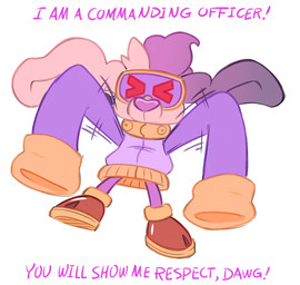 anthro clothing female footwear hair purple_hair red_eyes shoes solo sweater text topwear visor white_body at7outof10 bubsy_(series) bubsy_4d baarbee_(bubsy) bovid caprine mammal sheep english_text