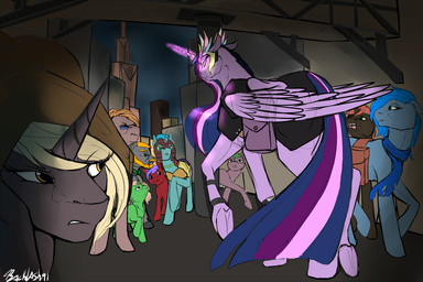 alternate_universe angry armor city crown dark detailed_background emotional feathered_wings feathers feral group guard headgear horn magic male mistrust princess royalty saddle_bag wings backlash91 conditional_dnp friendship_is_magic hasbro my_little_pony mythology twilight_sparkle_(mlp) earth_pony equid equine horse mammal mythological_creature mythological_equine pony unicorn winged_unicorn 3:2 digital_media_(artwork)