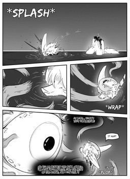 ambiguous_gender anthro blood bodily_fluids dialogue duo glowing glowing_body gore healing male nude severed_body_part severed_head speech_bubble text kifyun2 kif_yppreah vesuvius_(undying_void) canid canine eldritch_abomination fox mammal absurd_res black_and_white comic hi_res monochrome