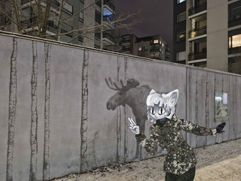 anthro building clothing corporal female finland finnish_flag fur gesture glistening glistening_eyes gloves hair hand_gesture handwear leather leather_clothing leather_gloves leather_handwear looking_at_viewer military_uniform modern_architecture mural night open_mouth photo_background plant pose skyscraper smile snow solo teeth tired_eyes tree uniform urban v_sign white_body white_fur white_hair window eloisanon eloisa deer domestic_cat felid feline felis mammal moose new_world_deer 4:3 absurd_res hi_res photography_(artwork)