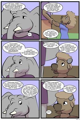 anthro blonde_hair brown_body brown_fur clothed clothed_anthro clothed_male clothing dialogue duo fur grey_body grey_skin hair horn male open_mouth proboscis_(anatomy) text trunk_(anatomy) tusks young young_anthro young_male thunderouserections study_partners buffy_(study_partners) ragdoll_(study_partners) susie_lowe will_(study_partners) bison bovid bovine elephant elephantid mammal proboscidean 2:3 comic english_text hi_res