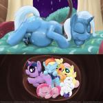 2014 age_regression alicorn_amulet applejack_(mlp) bed bedroom blonde_hair blue_eyes blue_hair cowboy_hat cub domination english_text equine female female_domination fluttershy_(mlp) friendship_is_magic green_eyes group hair hat horn inside lactating library magic mammal milk multi-colored_hair my_little_pony pegasus pink_eyes pink_hair pinkamena_(mlp) pinkie_pie_(mlp) purple_eyes purple_hair rainbow_dash_(mlp) rainbow_hair rarity_(mlp) red_eyes sleeping smudge_proof teats text trixie_(mlp) twilight_sparkle_(mlp) unbirthing unicorn wings young
Rating: Questionable
Score: 4
User: Smudge_Proof
Date: March 28, 2014