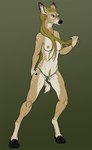 5_fingers anthro athletic athletic_anthro athletic_female biped black_hooves black_nose breasts brown_body camel_toe clothed clothing cloven_hooves countershade_face countershade_fur countershade_neck countershade_torso countershading dewclaw_hooves ear_piercing ear_ring feet female fingers fur gradient_background green_clothing green_panties green_underwear hair hooved_fingers hooves long_hair markings multicolored_body multicolored_fur navel nipples panties partially_visible_vulva piercing ring_piercing short_tail simple_background skimpy smile solo spots spotted_body spotted_fur spotted_hips spotted_legs spotted_markings spotted_shoulders standing tail topless topless_anthro topless_female two_tone_body two_tone_fur underwear unguligrade lord_magicpants deer mammal 2019 hi_res