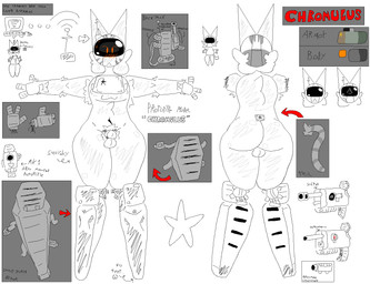 antenna_wire armor backpack balls butt color_swatch detached_tail front_view fur fur_tuft genitals glint gun looking_away machine male penis ranged_weapon robot_legs screen_eyes solo standing t-pose thick_thighs tuft visor_eyes weapon chromulus chromulus(chromulus) domestic_cat felid feline felis mammal robot expression_sheet hi_res model_sheet