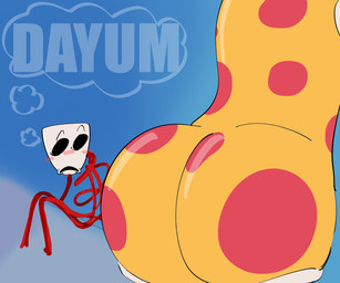 big_butt blush butt butt_awe duo glistening glistening_butt huge_butt looking_at_butt mask not_furry sitting thought_bubble crazymazies glitch_productions the_amazing_digital_circus gangle_(tadc) zooble_(tadc) animate_inanimate humanoid living_mask living_toy absurd_res hi_res nonbinary_(lore)
