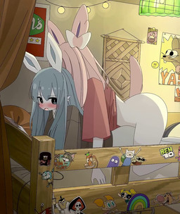 anthro bed biped blue_body blue_hair blush bottomless bottomless_anthro bottomless_female clothed clothing detailed_background duo electronics female female/female female_on_bottom female_on_top from_behind_position furniture hair humping inside long_hair on_bottom on_top open_mouth phone pink_hair pink_tail pokemorph prone_bone_position sex short_loop tail topwear white_body doremifaso64 adventure_time ben_10 camp_lazlo cartoon_network codename:_kids_next_door dexter's_laboratory foster's_home_for_imaginary_friends lego metro-goldwyn-mayer nintendo pokemon powerpuff_girls samurai_jack steven_universe the_amazing_world_of_gumball the_grim_adventures_of_billy_and_mandy the_lego_movie tom_and_jerry unikitty! billy_(tgaobam) blooregard_q._kazoo bubbles_(powerpuff_girls) dee_dee finn_the_human garnet_(steven_universe) grim_(tgaobam) gumball_watterson jerry_mouse lazlo_(camp_lazlo) numbuh_1 samurai_jack_(character) thomas_cat unikitty wilt_(fhfif) eeveelution generation_4_pokemon generation_6_pokemon glaceon mammal pokemon_(species) sylveon 2025 2d_animation animated colored digital_media_(artwork) loop motion_tweening no_sound shaded short_playtime webm