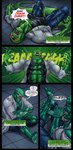 anthro curtconnrs feet foot_fetish growth humanoid_feet male muscle_growth plantigrade solo text genomod marvel the_lizard_(marvel) lizardman scalie absurd_res comic english_text hi_res