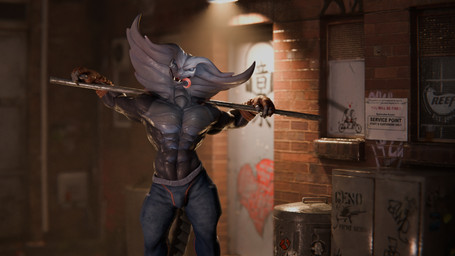 abs anthro black_body blue_eyes bottomwear claws clothing detailed_background fingerless_gloves forked_tongue gloves grey_body handwear long_tongue looking_at_viewer male muscular muscular_anthro muscular_male pants scales sharp_teeth snake_hood solo tail tattoo teeth text tongue drakk_art shu_(character) cobra reptile scalie snake 16:9 3d_(artwork) 4k absurd_res blender_(artwork) digital_media_(artwork) english_text hi_res widescreen