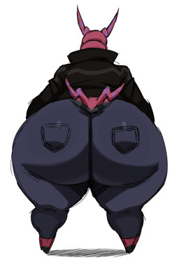 2_tails anthro big_butt bottomwear butt clothed clothed_anthro clothed_female clothing female female_anthro fully_clothed huge_butt jacket multi_tail pants pear-shaped_figure presenting presenting_hindquarters purple_body rear_view simple_background slightly_chubby slightly_chubby_female solo tail topwear white_background wide_hipped_anthro wide_hipped_female wide_hips sssonic2 nintendo pokemon generation_5_pokemon pokemon_(species) scolipede 2022 digital_media_(artwork) full-length_portrait hi_res portrait