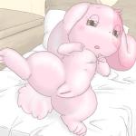 4_fingers 4_toes anthro bed bedroom_eyes blush brown_eyes eyelashes feet female fingers fur furniture genitals half-closed_eyes japanese long_ears narrowed_eyes pillow pink_body pink_fur presenting pussy seductive short_fur shy solo spread_legs spreading toes young young_anthro c.m happy_happy_clover pixiv sayuri_tatsuyama mallow_(happy_happy_clover) domestic_rabbit lagomorph leporid lop_rabbit mammal oryctolagus rabbit 1:1