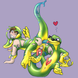 2_penises 4_fingers 4_toes 5_fingers all_fours anal anal_fisting anal_penetration animal_genitalia animal_penis anthro anthrofied anus backsack balls black_eyes blush blush_lines bodily_fluids brown_hair butt clenched_teeth clothing cum deep_fisting dripping drooling duo eyewear feet fingers fisting fisting_partner forced forced_transformation genital_fluids genital_slit genitals goo_suit goo_transformation green_body green_goo green_markings green_scales hair hand_on_leg heart_symbol hemipenes humanoid_genitalia humanoid_penis hypnosis latex latex_clothing latex_skinsuit leaking_precum leaning leaning_backward legs_up looking_at_another lying male male/male markings mid_transformation mind_control multi_genitalia multi_penis nude on_back one_eye_closed open_mouth penetration penis precum precum_drip presenting presenting_hindquarters purple_background purple_eyelids saliva saliva_string scale_markings scales sex simple_background skinsuit smug smug_face smug_grin species_transformation spiral spiral_eyes spread_legs spreading sunglasses tapering_penis teasing teeth tight_clothing toes tongue tongue_out transformation yellow_body yellow_scales cobaltsynapse gex_(series) gex_the_gecko gecko goo_creature human lizard mammal reptile scalie