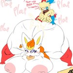 anthro areola big_breasts big_butt big_penis bodily_fluids breasts butt cum cum_inside duo ejaculation female fusion genital_fluids genitals huge_breasts huge_butt male male/female nipples penis pink_areola pink_nipples scarf text thick_thighs white_body yellow_body lattemon nintendo pokemon amira_o'neil cinderace generation_3_pokemon generation_8_pokemon minun plusle pokemon_(species) 1:1 english_text hi_res