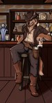 anthro boots clothed clothing cowboy cowboy_boots cowboy_hat cowboy_outfit footwear fur hair hat headgear headwear male shoes smile solo tail astarlos canid canine canis coyote mammal absurd_res digital_media_(artwork) hi_res