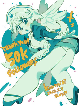 :o anthro bow_ribbon breasts clipboard clothed clothing eyelashes feathered_wings feathers female footprint footwear freckled_face freckles frilly frilly_clothing frilly_panties frilly_underwear hat headgear headwear heart_symbol high_heels maid_uniform nurse_clothing nurse_hat nurse_headwear open_mouth panties pawprint rosy_cheeks shoes solo underwear uniform upskirt wings sanjiro canid canine canis domestic_dog mammal 2022 3:4 dated hi_res milestone_celebration