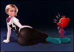 black_border blonde_hair border butt chromatic_aberration duo eyebrow_piercing facial_piercing feet female green_eyes hair human_focus male not_furry_focus piercing shoe_soles soles water shadman marvel spider-ham spider-man:_spider-verse spider-man_(series) gwen_stacy spider-gwen spider-ham_(character) domestic_pig human mammal suid suina sus_(pig) hi_res