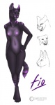 anthro breasts do_not_distribute female fur genitals looking_at_viewer nipples nude purple_body purple_fur purple_nipples pussy simple_background solo tail white_background conditional_dnp jameless felid feline mammal serval hi_res model_sheet