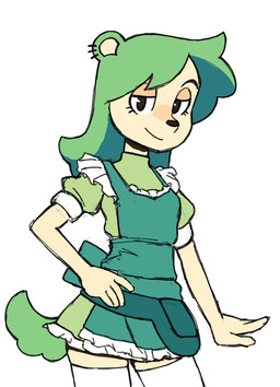 5_fingers anthro biped black_eyebrows black_eyes black_nose breasts closed_smile clothed clothed_anthro clothed_female clothing dress ear_piercing ear_ring eyebrows eyelashes female female_anthro fingers frilly frilly_clothing frilly_dress front_view green_clothing green_dress green_ears green_hair green_tail hair hand_on_hip hand_on_own_hip humanoid_hands legwear long_hair looking_at_viewer maid_uniform mouth_closed multicolored_clothing multicolored_dress piercing ring_piercing short_dress short_sleeves simple_background small_breasts smile smiling_at_viewer snout solo standing tail tan_inner_ear thigh_highs two_tone_clothing two_tone_dress uniform white_background white_clothing white_dress white_legwear white_thigh_highs chicknscratchr kunshikter tasqyn_studio aliya_(kunshikter) canid canine canis domestic_dog mammal 2025 hi_res portrait three-quarter_portrait