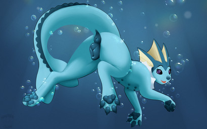 animal_genitalia animal_vulva anus blue_anus blue_nipples blue_paws blue_vulva bubble canine_genitalia canine_vulva female feral genitals nipples scaled solo vulva nauticalcanine nintendo pokemon eeveelution generation_1_pokemon pokemon_(species) vaporeon hi_res