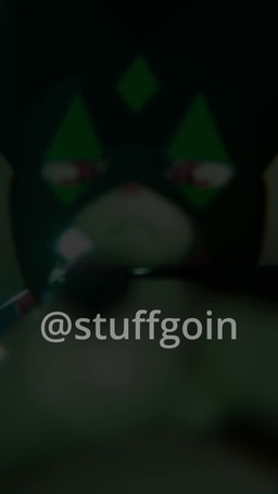 ambiguous_gender ambiguous_prey anthro big_breasts breasts dancing digestion digestion_noises facial_markings fatal_vore female green_background green_body head_markings hip_sway looking_at_viewer low-angle_view markings moan rapid_digestion red_eyes simple_background solo standing vore sound_warning stuffgoin nintendo pokemon felid feline generation_9_pokemon mammal meowscarada pokemon_(species) 3d_(artwork) 3d_animation animated digital_media_(artwork) hi_res high_framerate short_playtime sound video
