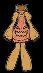 angry anthro clothed clothing costume female flat_chested food fruit genitals holidays no_underwear plant pumpkin pussy solo tartaurus nilla_(tartaurus) mammal pilosan sloth xenarthran absurd_res alpha_channel hi_res