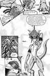 anthro armor bandai_namco bare_chest battle_helmet bedroom_eyes blackwargreymon blush bulge clothing comic comic_panel dialogue digimon digimon_(species) dirty_talk dragon duo english_text featureless_crotch flamedramon hair headgear headgear_only helmet helmet_only horn horned_helmet humanoid looking_at_another looking_at_partner looking_at_viewer male male/male mask mask_only mostly_nude muscular muscular_male mythological_creature mythological_scalie mythology narrowed_eyes nude pinup pose presenting scalie seductive simple_background smug_face smug_grin sound_effects striped_body stripes suprised_look surprise tail text tongue tongue_out undressing undressing_between_scenes unseen_undressing