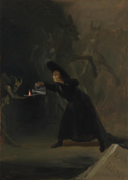 ambiguous_gender anthro clothed clothing female fire group lamp male oil_lamp francisco_goya the_man_bewitched_by_force don_claudio satan asinus demon donkey equid equine human mammal 1798 18th_century absurd_res ancient_art hi_res oil_painting_(artwork) painting_(artwork) traditional_media_(artwork) traditional_painting_(artwork)