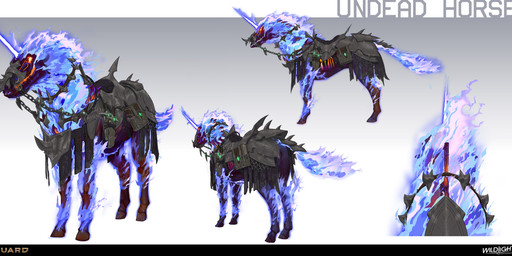 ambiguous_feral ambiguous_gender armor black_armor black_collar blue_fire blue_mane blue_tail book butt chain clothed clothed_ambiguous clothed_feral clothing collar colored_fire company_name dagger feral fire flaming_hair flaming_mane flaming_tail glowing glowing_eyes glowing_horn gradient_background hooves horn light long_horn long_tail mane melee_weapon mouth_closed multicolored_body multicolored_tail no_pupils pseudo_hair pseudo_mane quadruped red_body red_hooves red_skin red_teeth reins saddle sheathed_dagger sheathed_weapon short_mane simple_background solo standing tack tail teeth text turnaround unguligrade weapon white_eyes white_horn yellow_eyes nicholas_patrick_kelana highguard_(game) mythology equid equine hybrid mammal mythological_creature mythological_equine undead unicorn 2026 absurd_res colored concept_art digital_drawing_(artwork) digital_media_(artwork) english_description english_text hi_res lighting official_art shaded