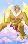 anthro big_muscles bulge clothed clothing male muscular muscular_anthro muscular_male solo topless underwear wings jabuhusky cardcaptor_sakura keroberos felid mammal 2016 hi_res