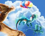 attached_to_balloon balloon balloon_support blue_eyes day detailed_background feral flying group hanging_from_balloon inflatable inflatable_support membrane_(anatomy) membranous_wings open_mouth outside sky smile tail tongue wings ocelotlrama mythology dragon lizard mythological_creature mythological_scalie reptile scalie digital_media_(artwork)