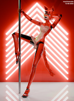anthro balls big_balls dancing erection eye_patch eyewear femboy genitals glowing looking_at_viewer machine male nude nude_anthro nude_male on_one_leg penis pole pole_dancing pose skinny skinny_male smile solo standing stripper stripper_pole machinensfw disembowell_(modeler) red-eye_(modeler) five_nights_at_freddy's scottgames foxy_(fnaf) animatronic canid canine fox humanoid mammal robot 3d_(artwork) blender_(artwork) blender_cycles_(artwork) digital_media_(artwork) hi_res pinup