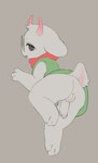 2_horns 3_toes 4_fingers anthro balls balls_blush big_butt black_eyes blush bodily_fluids body_blush butt butt_pose clothing dripping eyewear feet fingers floppy_ears fur genital_fluids genitals glans glasses green_clothing green_robe grey_background head_tuft horn humanoid_genitalia humanoid_penis leaking_precum looking_at_viewer looking_back looking_back_at_viewer lop_ears male male_anthro narrowed_eyes penis pink_blush pink_glans pink_horn pink_scarf pose precum precum_drip precum_from_penis pupils robe round_glasses scarf short_tail simple_background sleeveless_clothing solo tail toes tuft wearing_glasses white_balls white_body white_butt white_ears white_fur white_penis white_pupils white_tail white_tuft seuppi deltarune undertale_(series) ralsei bovid caprine goat mammal 2025 digital_drawing_(artwork) digital_media_(artwork) flat_colors hi_res