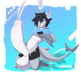 anthro arm_fin balls big_balls big_penis bodily_fluids bottomwear cellphone clothed clothing crop_top cum cum_on_body cum_on_penis ejaculation electronics erection eyes_closed fin foreskin genital_fluids genitals glistening glistening_body hair hand_on_own_penis hand_on_penis holding_cellphone holding_object holding_phone huge_penis hyper hyper_genitalia hyper_penis kneeling male male_anthro masturbation medium_hair motion_lines partially_clothed partially_clothed_anthro partially_clothed_male penile penile_masturbation penis penis_poking_out phone pointy_ears scrotum_flap shark_tail sharp_teeth shirt shorts simple_background solo tail tail_fin teeth topwear rifykoh len_(rifykoh) aquatic fish mammal shark digital_drawing_(artwork) digital_media_(artwork)
