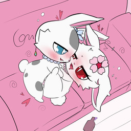 accessory anthro balls blue_eyes blush chibi drunk drunk_sex duo female female_penetrated flower from_front_position fur furniture genitals heart_symbol jewelry lying male male/female male_penetrating male_penetrating_female missionary_position necklace nude on_back penetration plant red_eyes sex sofa sofa_sex substance_intoxication tail vaginal vulva white_body white_fur godforgiveme4 jewelpet sanrio sega sega_fave ageam_(sylvtasticalsylveon) ruby_(jewelpet) hare japanese_hare lagomorph leporid mammal rabbit 1:1 digital_media_(artwork) hi_res