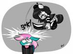 anthro clothing duo female gloves handwear magic male mime tongue tongue_out lettuce_(artist) hasbro my_little_pony cid_(oc) fan_character izzy_(asdfr123456) equid equine horse mammal pony 2019 4:3