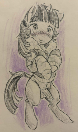 animal_genitalia animal_penis balls blush clothing crossgender crotch_breasts equine_genitalia equine_penis feral ftg_crossgender fti_crossgender genitals gynomorph horn intersex jacket penis solo tongue topwear lunchbox85 friendship_is_magic hasbro my_little_pony mythology twilight_sparkle_(mlp) equid equine mammal mythological_creature mythological_equine unicorn absurd_res graphite_(artwork) hi_res pen_(artwork) traditional_media_(artwork)