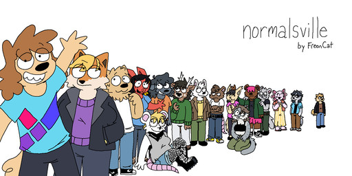 :3 alternative_fashion anthro antlers blonde_highlights clothed clothed_anthro clothed_female clothed_male clothing crossed_arms eye_through_hair eyes_closed female fluffy fur gesture group hair hair_over_eyes hand_in_pocket highlights_(coloring) horn kneeling male neutral_expression open_mouth open_smile overweight overweight_anthro overweight_female pockets punk simple_background sitting smile standing tail text translucent translucent_hair waving waving_at_viewer waving_hand white_background freoncat mythology normalsville abbey_(normalsville) amber_(normalsville) artie_(normalsville) esme_(normalsville) ferris_(normalsville) harrod_(normalsville) june_(normalsville) lake_(normalsville) leo_(normalsville) pepsi_(normalsville) reno_(normalsville) rocky_(normalsville) unnamed_background_shiba vivian_(normalsville) zoey_(normalsville) zola_(normalsville) amphibian aquatic axolotl bear bird_dog canid canine canis chinchilla chinchillid deer domestic_cat domestic_dog dragon felid feline felis fennec_fox fox golden_retriever hunting_dog lagomorph leporid mammal mixed_breed mole_salamander mouse murid murine mythological_creature mythological_scalie nordic_sled_dog poodle rabbit rat red_fox retriever rodent salamander samoyed scalie shiba_inu spitz tabby_cat true_fox wolf 2025 artist_name colored digital_drawing_(artwork) digital_media_(artwork) english_text trans_(lore) trans_woman_(lore)