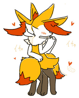 3_fingers 3_toes ambiguous/ambiguous ambiguous_anthro ambiguous_gender anthro arm_tuft biped black_body blush blush_lines cheek_tuft dancing dipstick_tail duo facial_tuft feet fingers food fur hand_holding hand_on_another's_hip hand_on_hip heart_symbol hug inner_ear_fluff markings multicolored_body multicolored_fur nude_ambiguous nude_anthro orange_body orange_fur orange_inner_ear_fluff orange_nose orange_tail_tip pointy_ears prick_ears rear_view shoulder_tuft shrimp_(food) simple_background snout standing tail tail_markings text toes tuft two_tone_tail white_background white_body white_fur yellow_body yellow_fur yellow_tail hurai_of_kaki nintendo pokemon braixen canid generation_6_pokemon mammal pokemon_(species) 2020 colored colored_sketch digital_drawing_(artwork) digital_media_(artwork) flat_colors japanese_text sketch translated