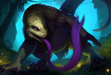 belly forest grass jungle male nature night nude open_mouth plant text tongue tree dimonis lizard reptile scalie artist_name colored digital_drawing_(artwork) digital_media_(artwork) hi_res shaded signature watermark