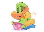 anthro chibi eyes_closed female freckles hug rubber_duck simple_background solo squeaking white_background young young_anthro vimhomeless sydney_swamp_(vimhomeless) crocodile crocodilian reptile scalie hi_res