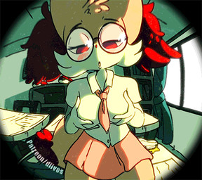 anthro blush bodily_fluids bottomwear breasts circle clothed clothing eyebrows eyelashes eyewear female glasses grope hand_on_breast looking_at_viewer red_eyes school skirt solo sweat diives nintendo pokemon braix_(diives) braixen canid canine generation_6_pokemon mammal pokemon_(species) 2017 2d_animation animated digital_media_(artwork) frame_by_frame full-length_portrait low_res portrait restricted_palette