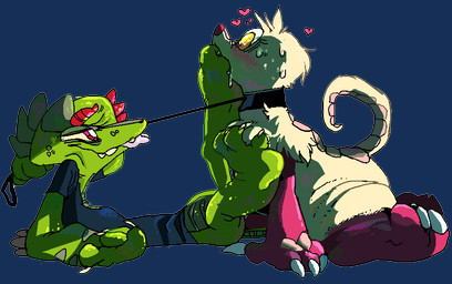 ambiguous_gender anthro bdsm bodily_fluids breast_grab breasts claws clothed clothing collar drooling duo feet female female/ambiguous foot_fetish foot_in_mouth foot_play foreplay hand_on_breast hearts_around_body leash leash_pull leashed_collar leashplay partially_clothed petplay roleplay saliva simple_background slightly_chubby slightly_chubby_female small_breasts surprised sweat teasing tongue tongue_out transparent_background dupe_(artist) armadillo chameleon lizard mammal reptile scalie xenarthran 2014 alpha_channel digital_media_(artwork) shaded