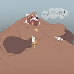 anthro burp_cloud burping eating hyper immobile male moob_grab moobs morbidly_obese morbidly_obese_male obese obese_male overweight overweight_male slob solo minedoo minedoo_(character) bear mammal 1:1 digital_media_(artwork) hi_res