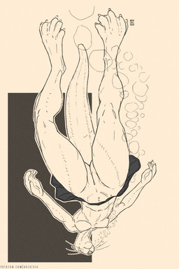 5_fingers 5_toes abstract_background air_bubble anthro barefoot bottomwear breasts bubble butt casual_exposure claws clothed clothed_anthro clothed_female clothing feet female female_anthro finger_claws fingers front_view genitals humanoid_genitalia humanoid_hands humanoid_vulva long_tail medium_breasts membrane_(anatomy) mouth_closed nipples no_underwear simple_background skirt skirt_only solo tail text toe_claws toes topless topless_anthro topless_female underwater upside_down upskirt vulva water webbed_feet whiskers arcr-cric mammal mustelid otter 2025 artist_name dated digital_media_(artwork) english_description full-length_portrait hi_res monochrome portrait signature url